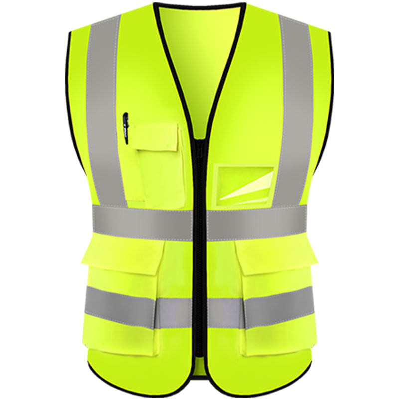 Bacca Sports Customized Black Reflective Safety Vest Company Logo With Pockets Custom Color Fluorescent Visibility Work Class 2 Safety Vest